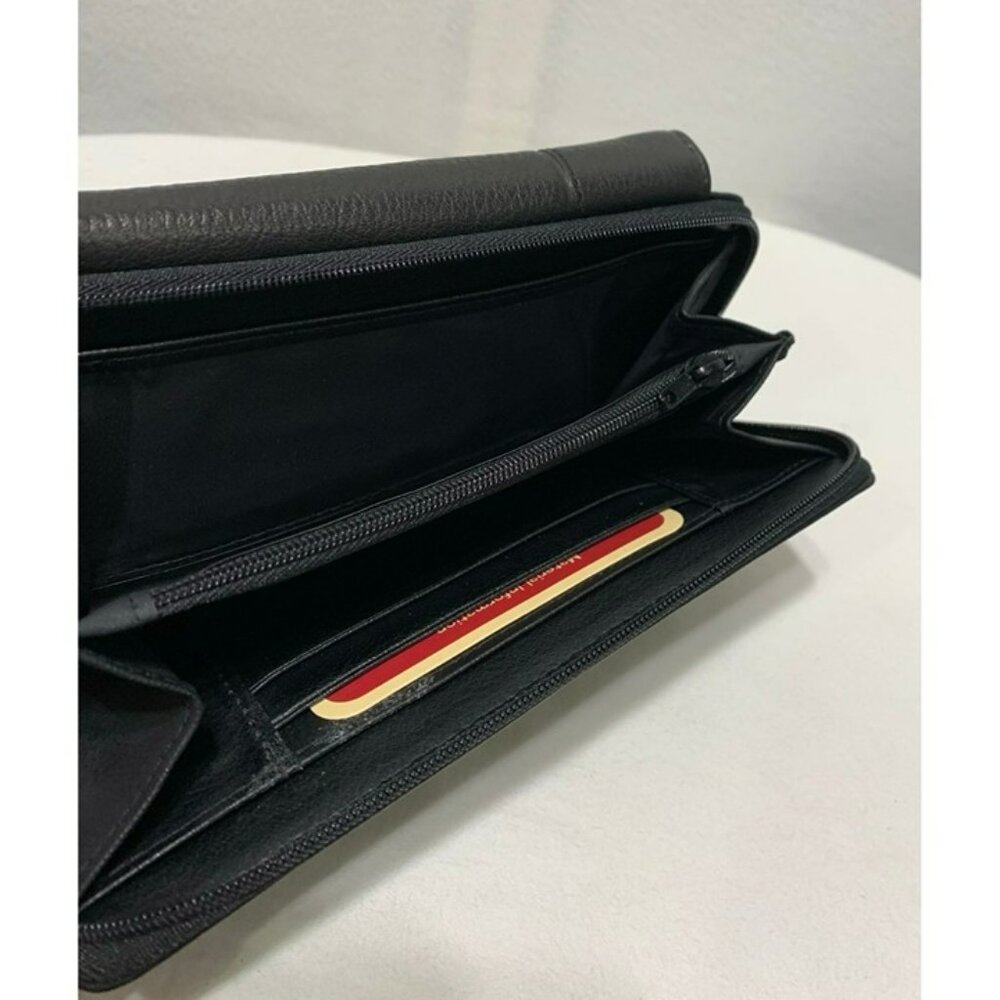 NEW Buxton Wallet Leather Black Ensemble Clutch Multiple Pockets Zip Closure - Picture 7 of 12